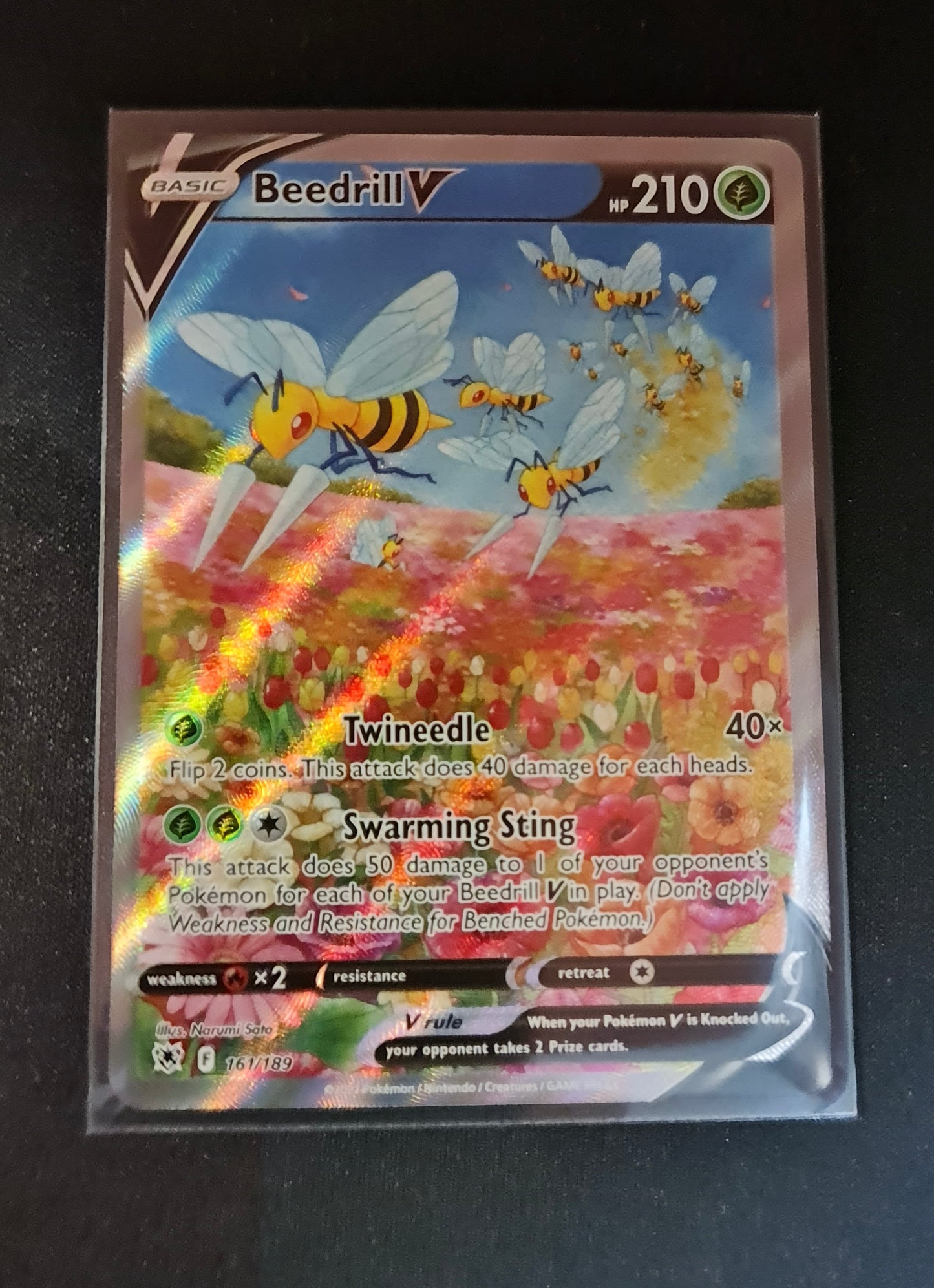 (S) Pokemon Card Astral Radiance 161/189 Beedrill V Alternate Art