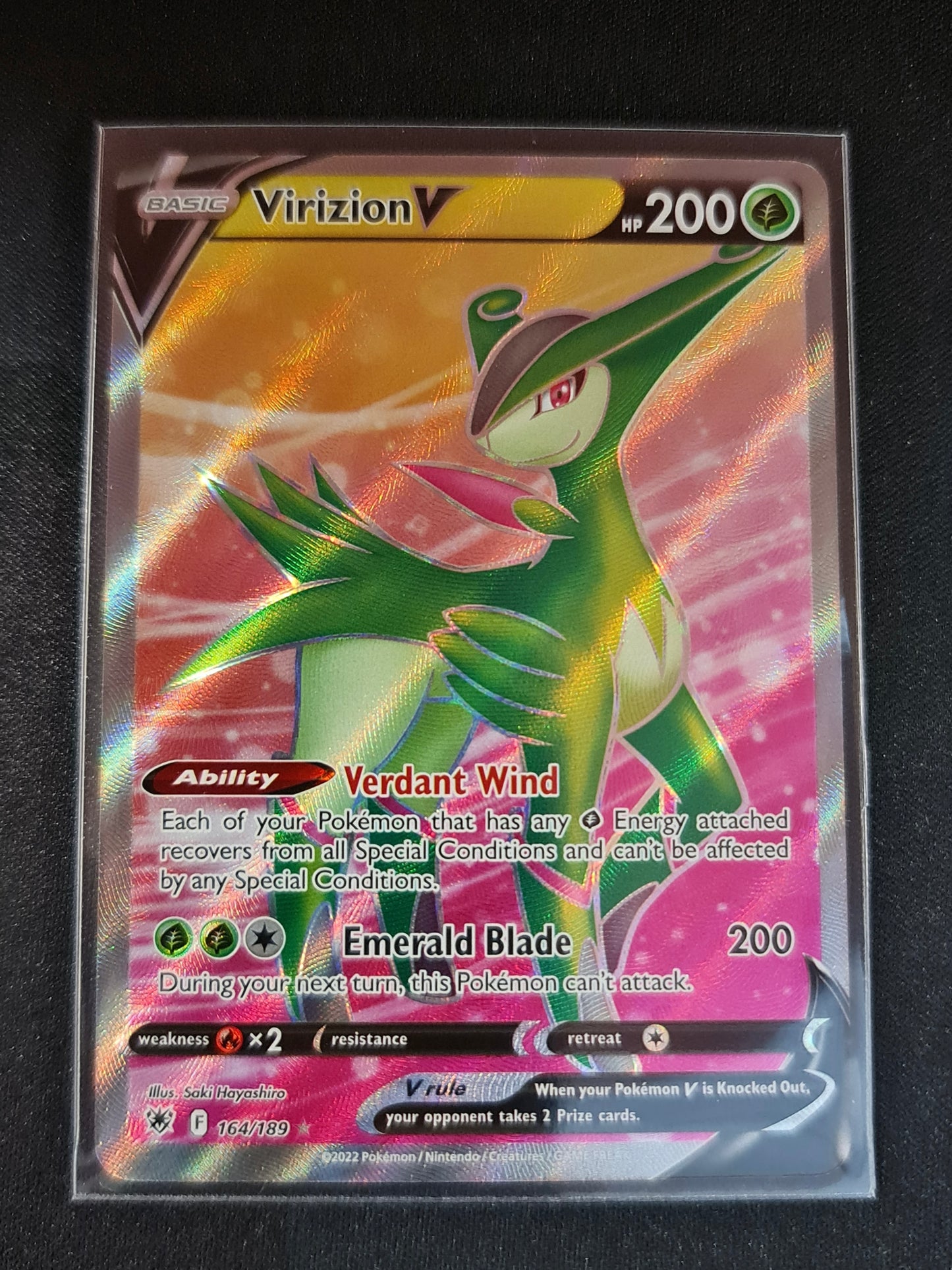 (S) Pokemon Card Astral Radiance 164/189 Virizion V Full Art