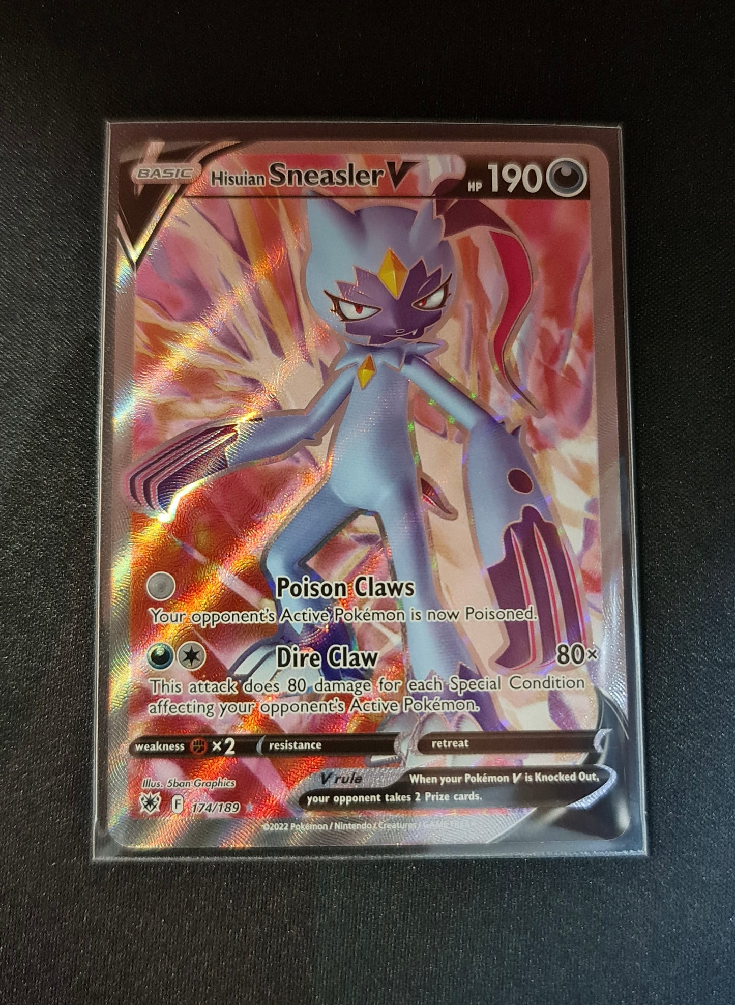 (S) Pokemon Card Astral Radiance 174/189 Hisuian Sneasler V Full Art