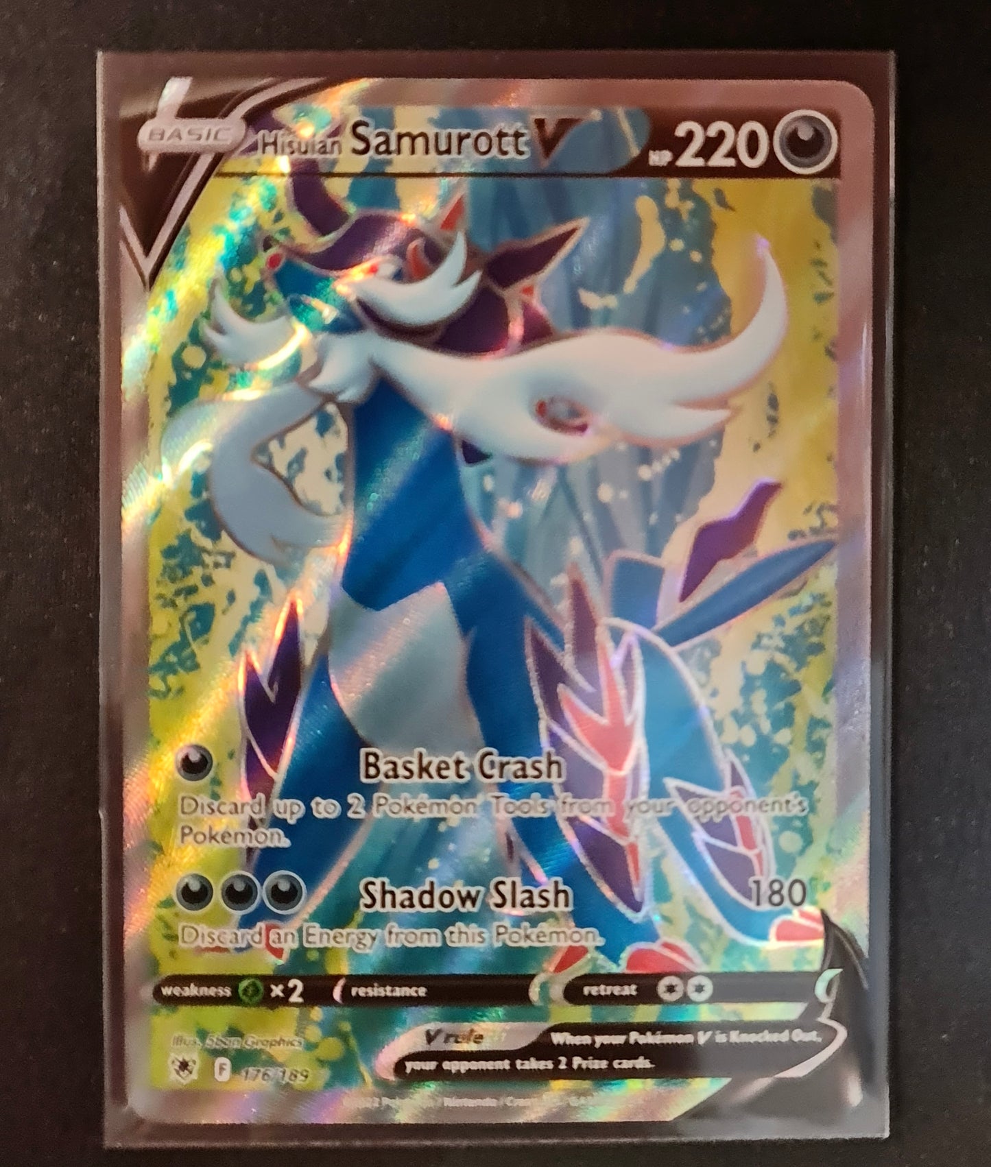 (S) Pokemon Card Astral Radiance 176/189 Hisuian Samurott V Full Art