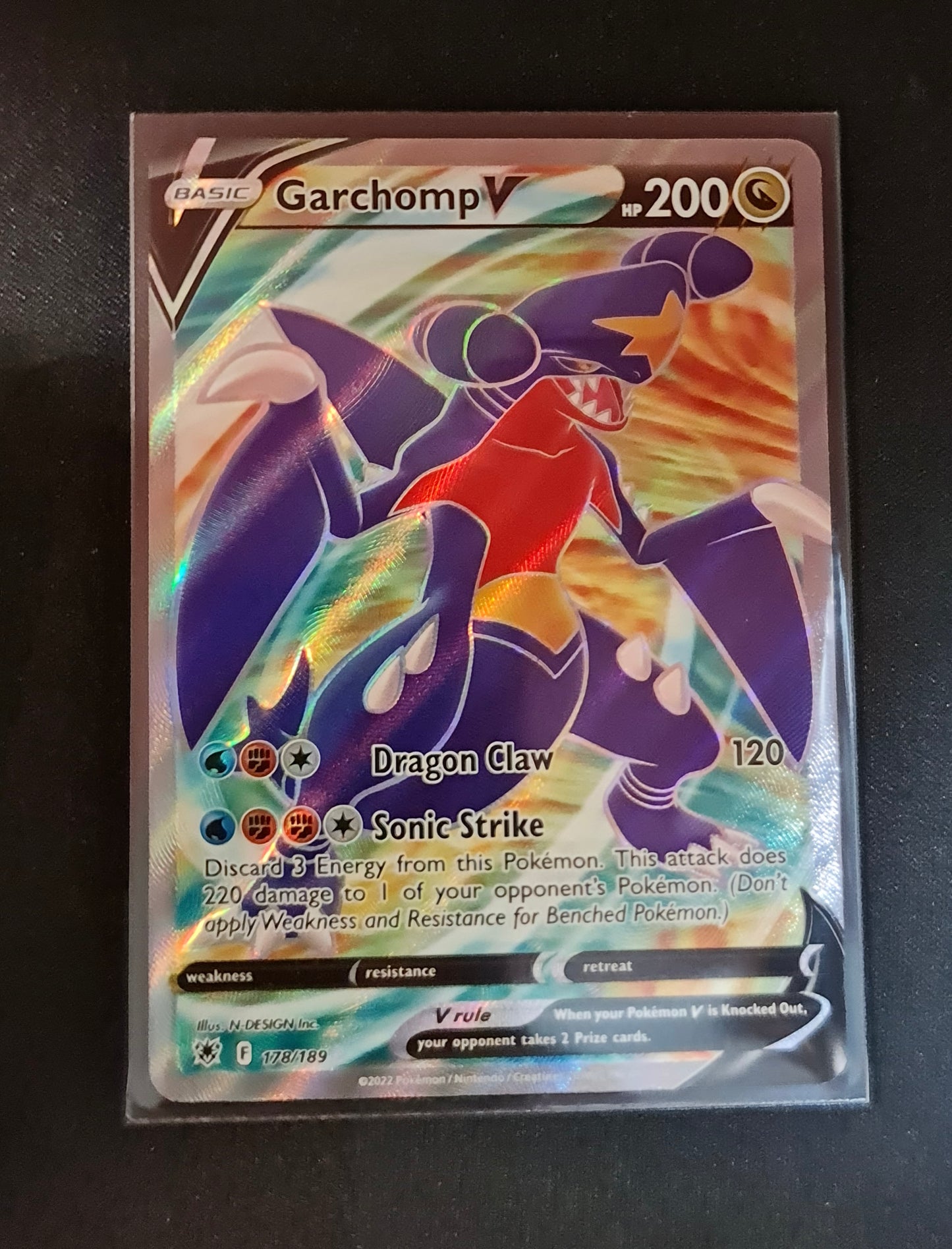 (S) Pokemon Card Astral Radiance 178/189 Garchomp V Full Art