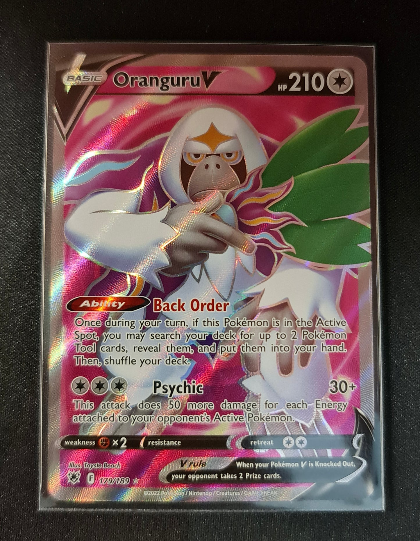 (S) Pokemon Card Astral Radiance 179/189 Oranguru V Full Art