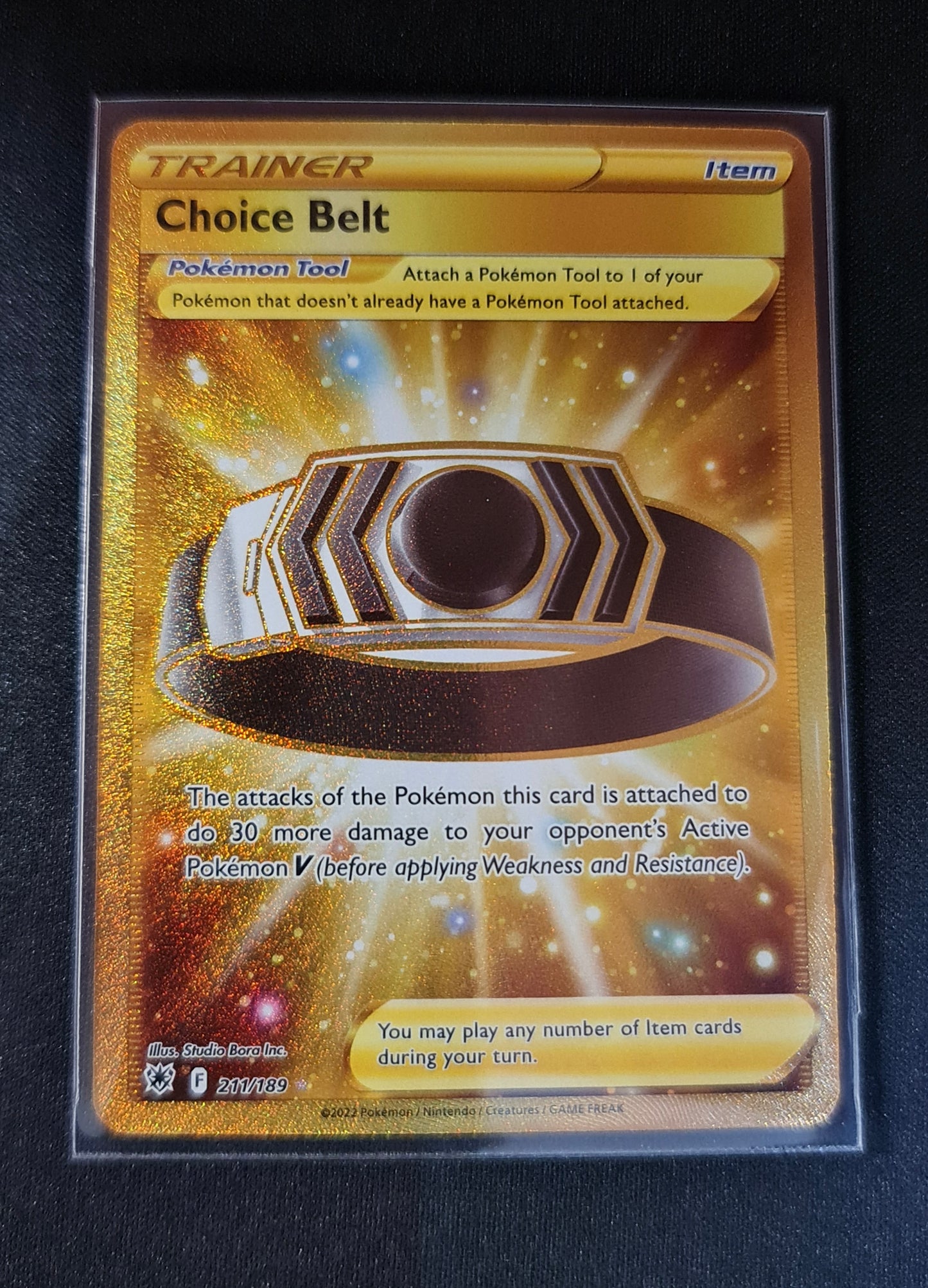 (S) Pokemon Card Astral Radiance 211/189 Choice Belt Item Secret Rare