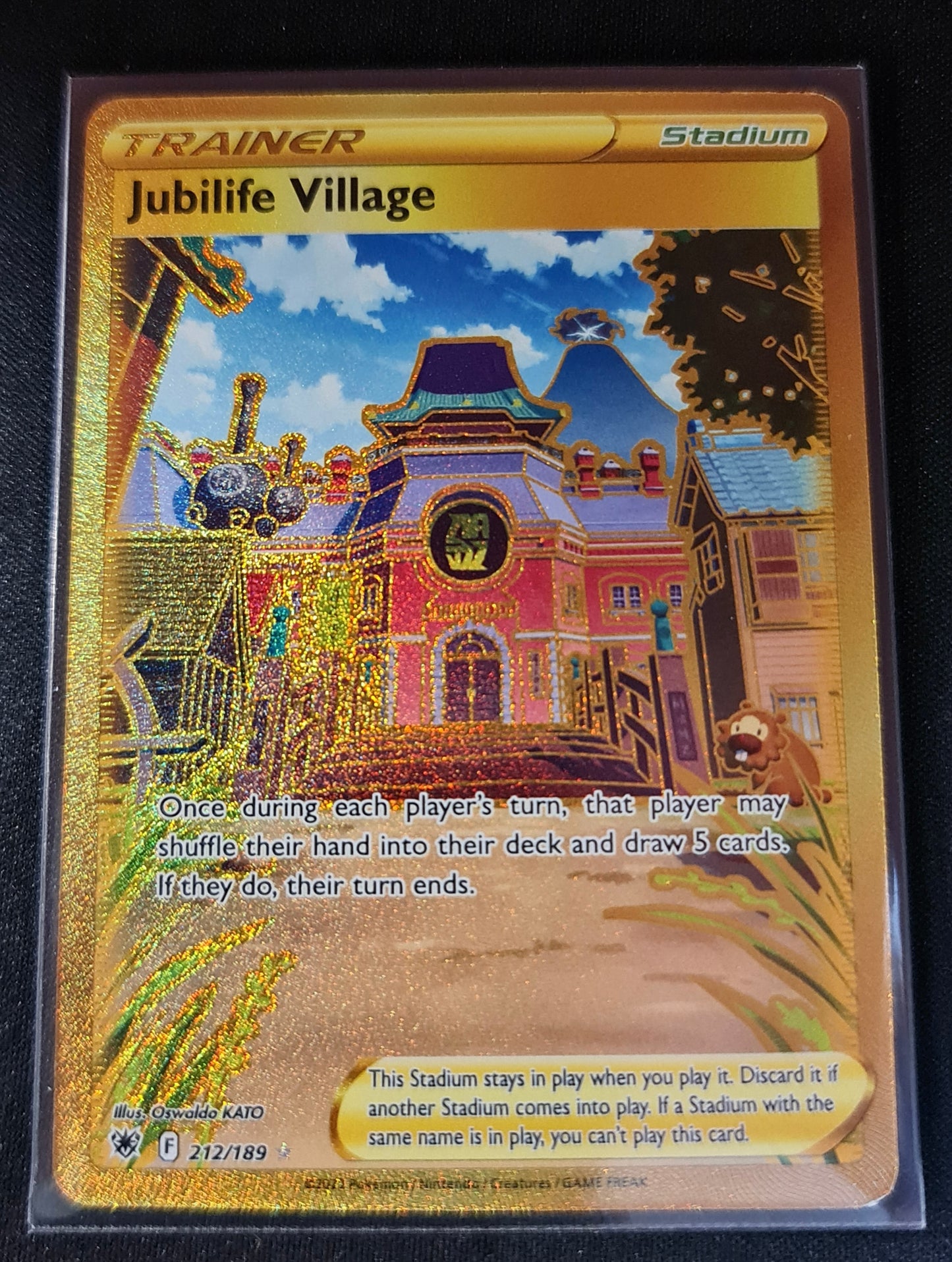 (S) Pokemon Card Astral Radiance 212/189 Jubilife Village Stadium Secret Rare