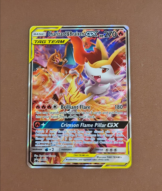 Pokemon Card SM Black Star Promos SM230 Charizard & Braixen Tag Team GX