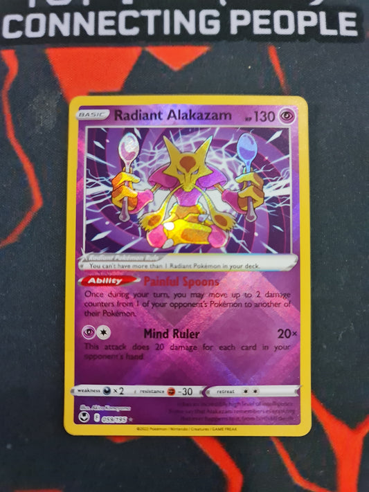 Pokemon Card Silver Tempest 059/195 59/195 Radiant Alakazam Ultra Rare *MINT*