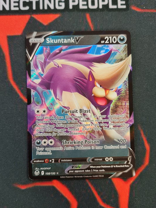 Pokemon Card Silver Tempest 108/195 Skuntank V Ultra Rare *MINT*