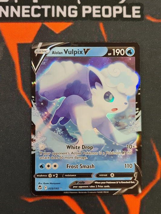 Pokemon Card Silver Tempest 033/195 33/195 Alolan Vulpix V Ultra Rare *MINT*