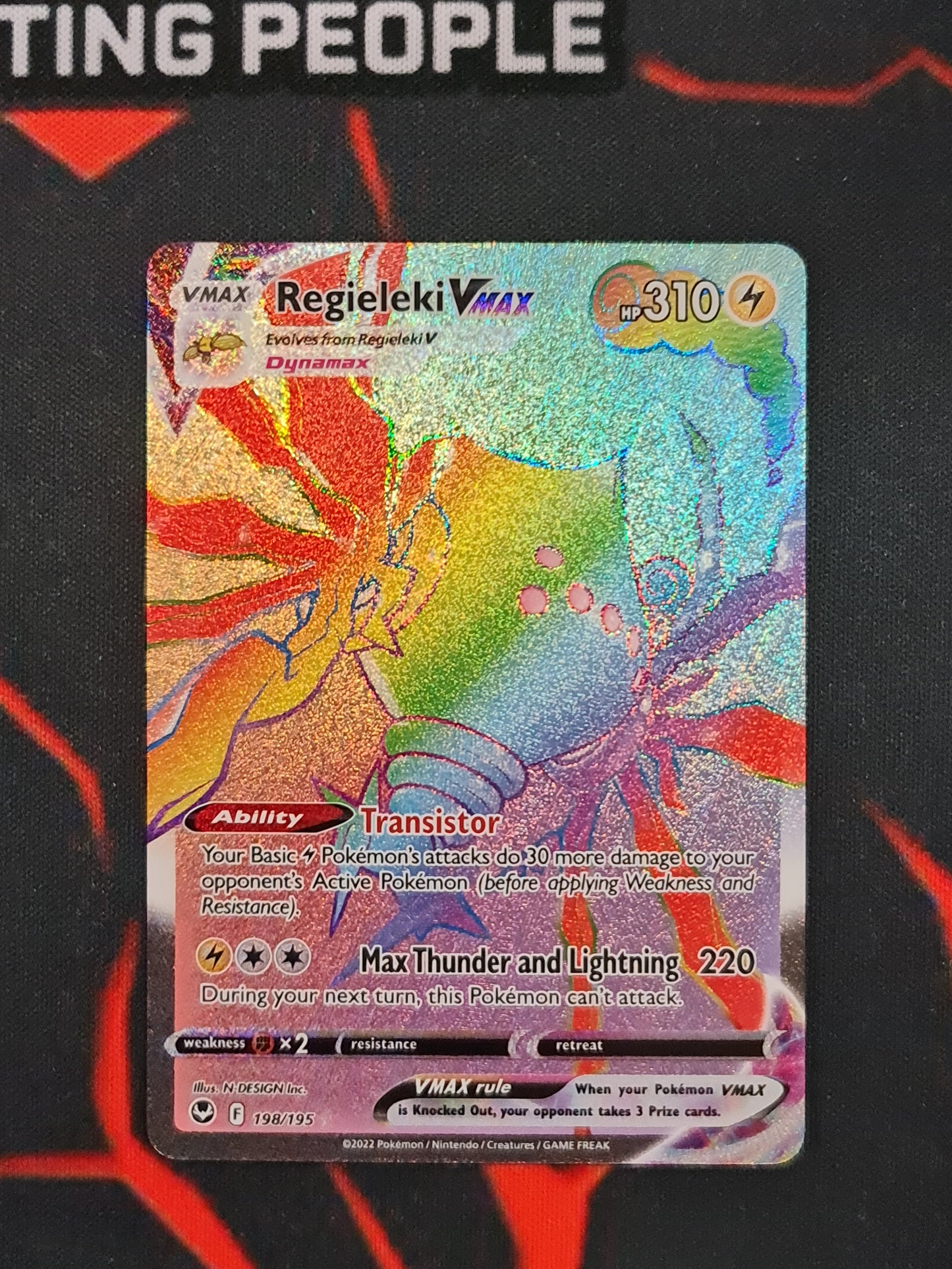 (S) Pokemon Card Silver Tempest 198/195 Regieleki VMAX Hyper Rare *MINT*