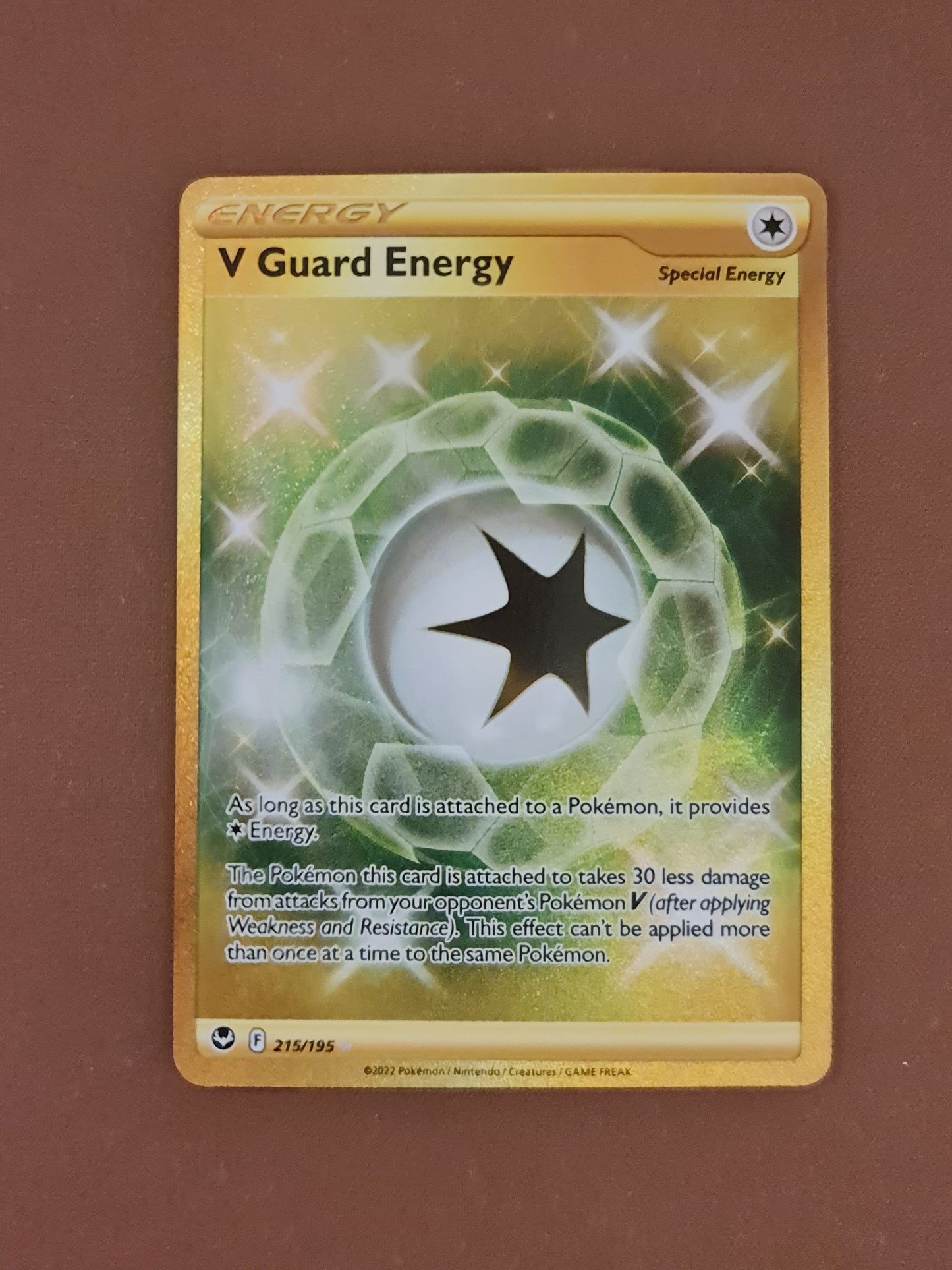 (S) Pokemon Card Silver Tempest 215/195 V Guard Energy Secret Rare *MINT*