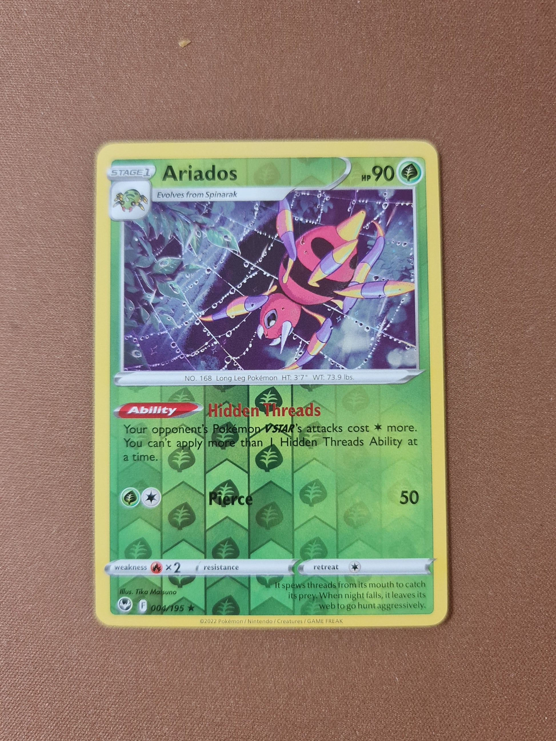 ariados pokemon card value 2022 Pokemon Card Silver Tempest 004/195 4/195 Ariados Reverse Holo Rare *M – Brokenvase Games