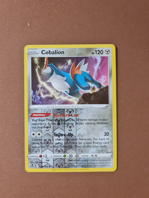 Pokemon Card Silver Tempest 126/195 Cobalion Reverse Holo Rare *MINT*