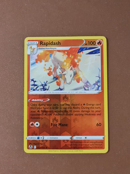 Pokemon Card Silver Tempest 022/195 22/195 Rapidash Reverse Holo Rare *MINT*