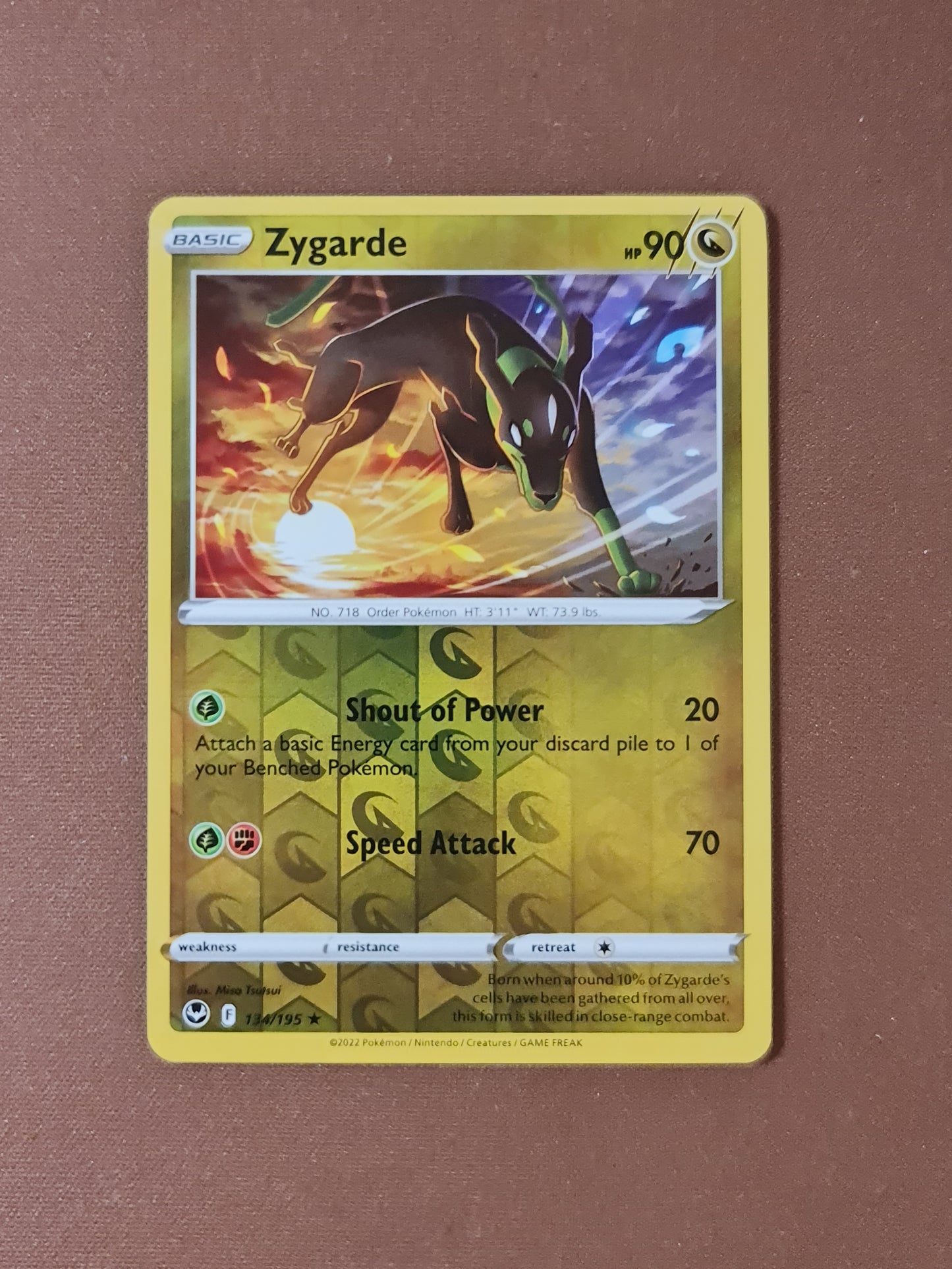 Pokemon Card Silver Tempest 134/195 Zygarde Reverse Holo Rare *MINT*