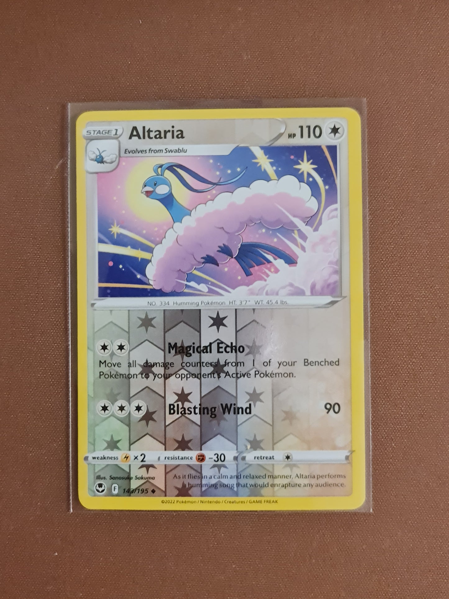 Pokemon Card Silver Tempest 143/195 Altaria Reverse Holo Uncommon *MINT*