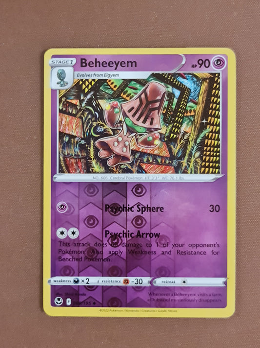 Pokemon Card Silver Tempest 080/195 80/195 Beheeyem Reverse Holo Uncommon *MINT*