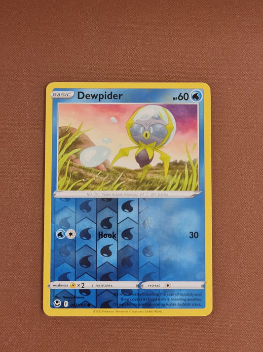 Pokemon Card Silver Tempest 047/195 47/195 Dewpider Reverse Holo Common *MINT*