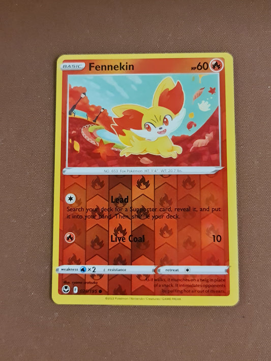 Pokemon Card Silver Tempest 025/195 25/195 Fennekin Reverse Holo Common *MINT*