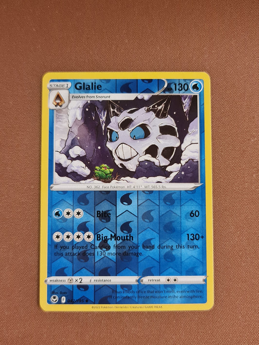 Pokemon Card Silver Tempest 042/195 42/195 Glalie Reverse Holo Uncommon *MINT*