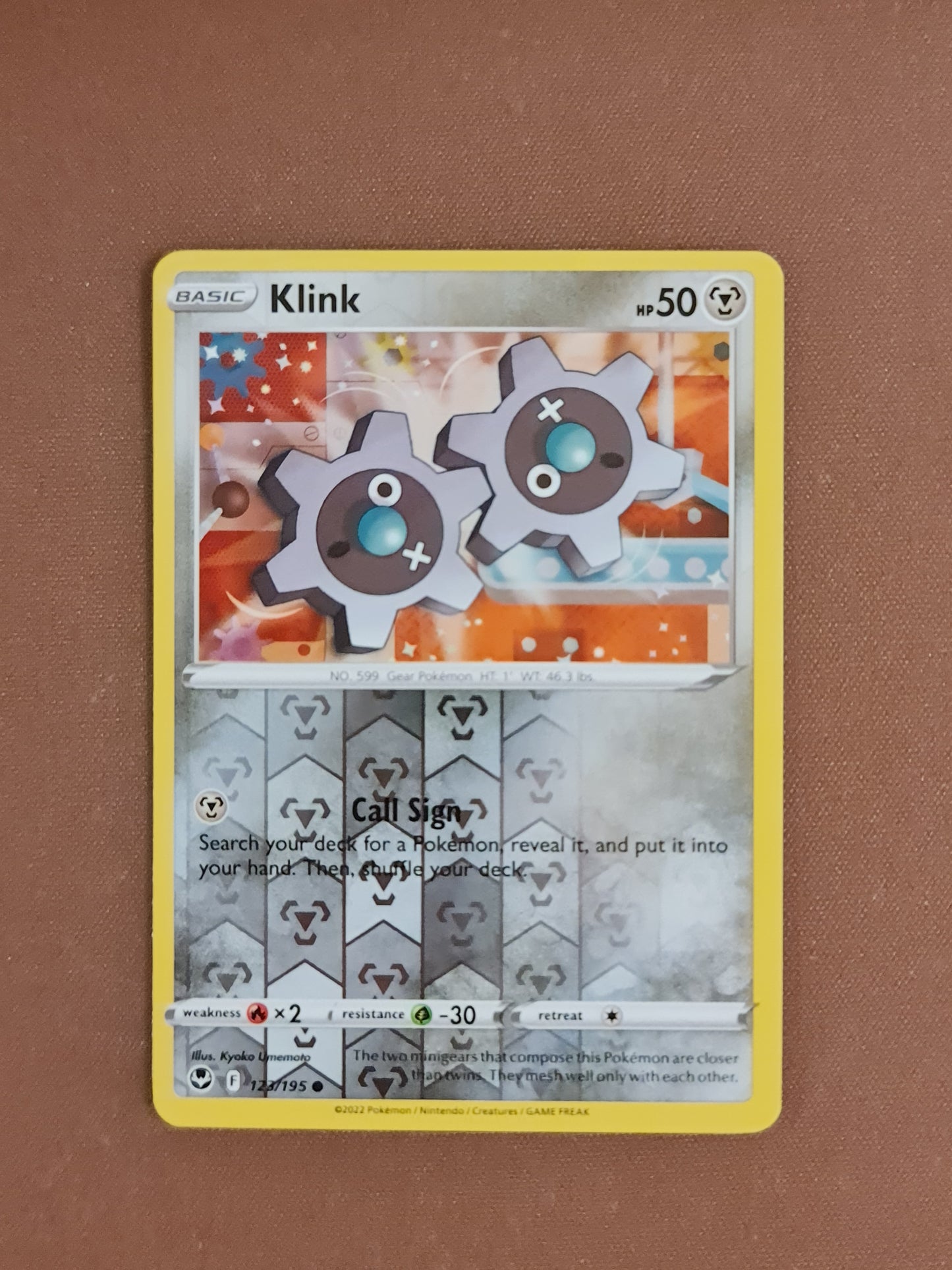 Pokemon Card Silver Tempest 123/195 Klink Reverse Holo Common *MINT*