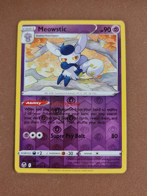 Pokemon Card Silver Tempest 082/195 82/195 Meowstic Reverse Holo Uncommon *MINT*