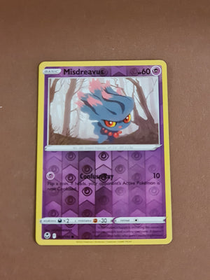 Pokemon Card Silver Tempest 063/195 63/195 Misdreavus Reverse Holo Common *MINT*