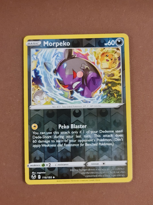 Pokemon Card Silver Tempest 116/195 Morpeko Reverse Holo Uncommon *MINT*