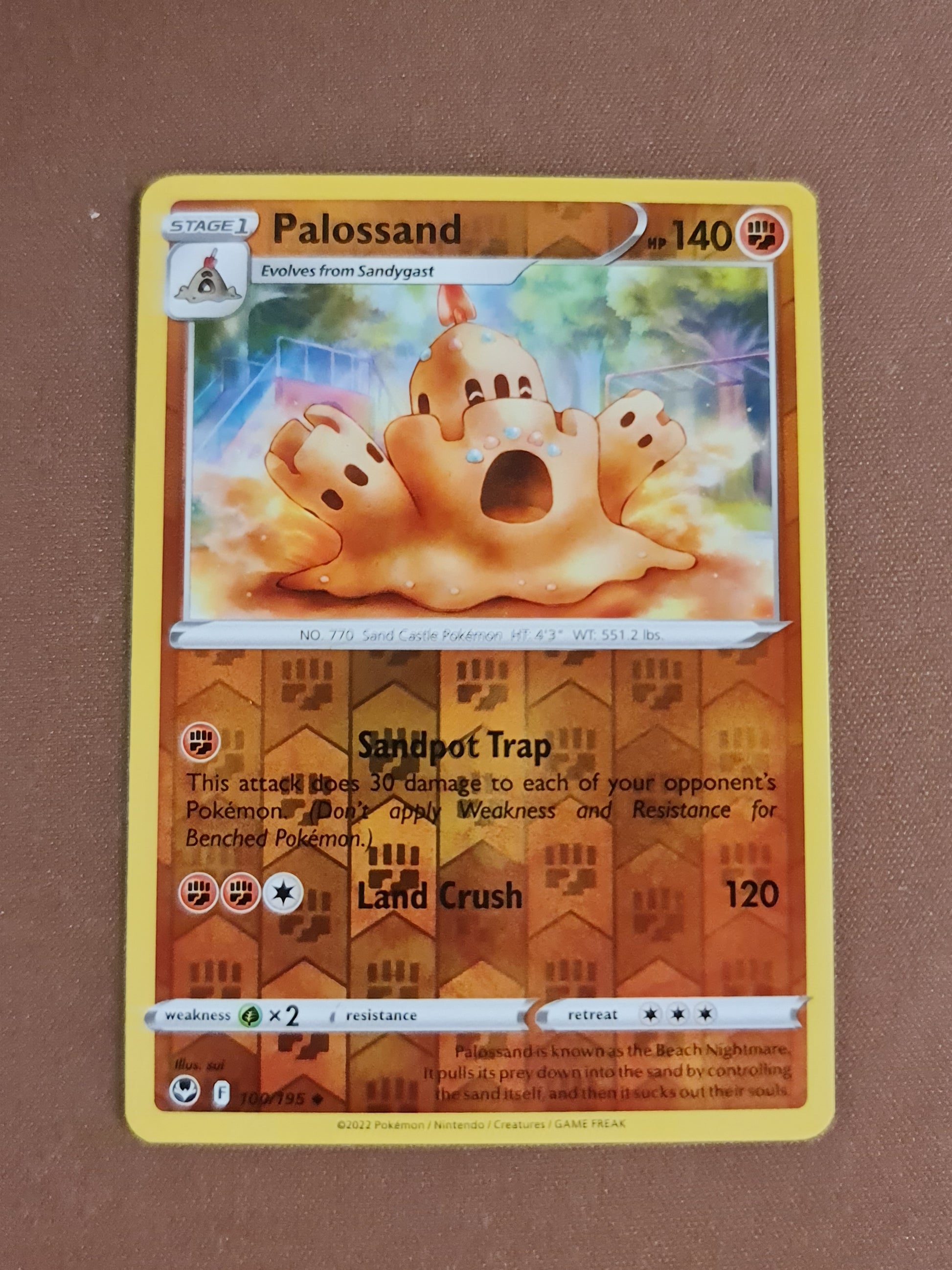 Pokemon Card Silver Tempest 100/195 Palossand Reverse Holo Uncommon *M – Brokenvase Games