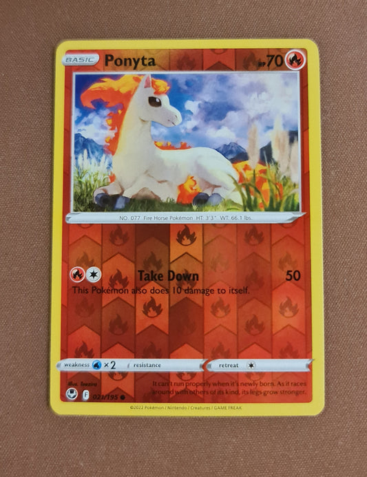 Pokemon Card Silver Tempest 021/195 21/195 Ponyta Reverse Holo Common *MINT*