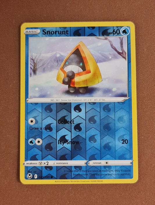 Pokemon Card Silver Tempest 041/195 41/195 Snorunt Reverse Holo Common *MINT*