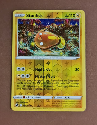 Pokemon Card Silver Tempest 055/195 55/195 Stunfisk Reverse Holo Common *MINT*
