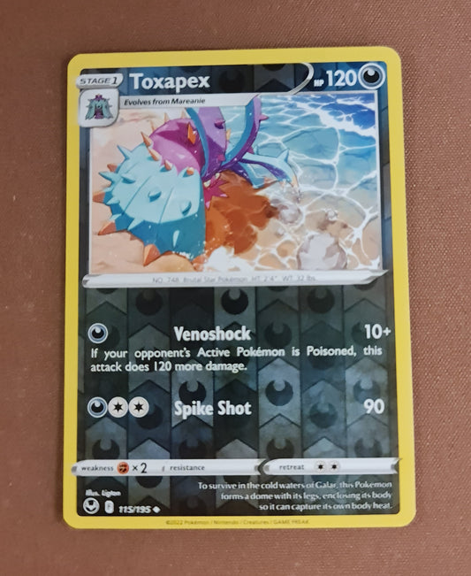 Pokemon Card Silver Tempest 115/195 Toxapex Reverse Holo Uncommon *MINT*