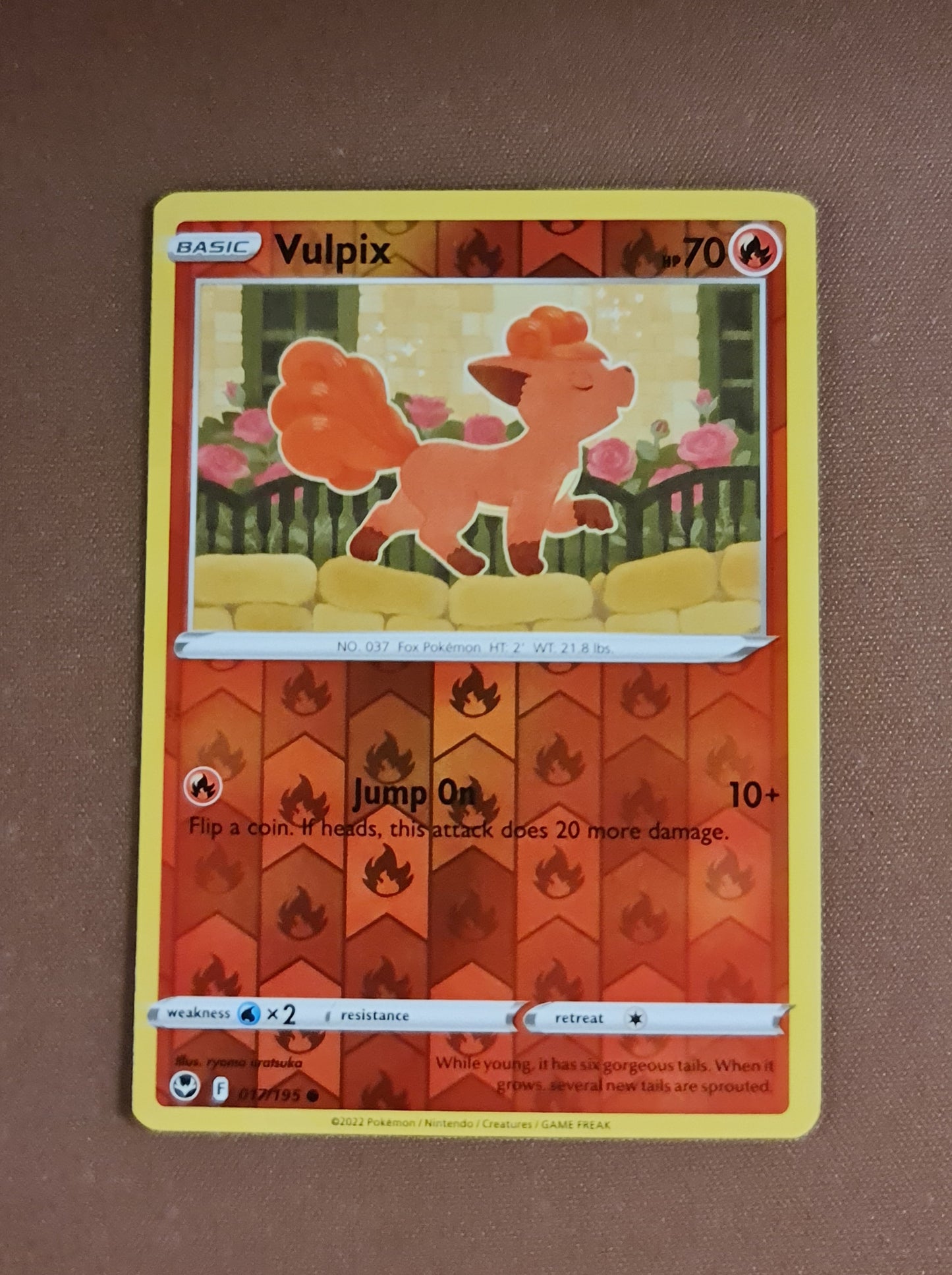 Pokemon Card Silver Tempest 017/195 17/195 Vulpix Reverse Holo Common *MINT*