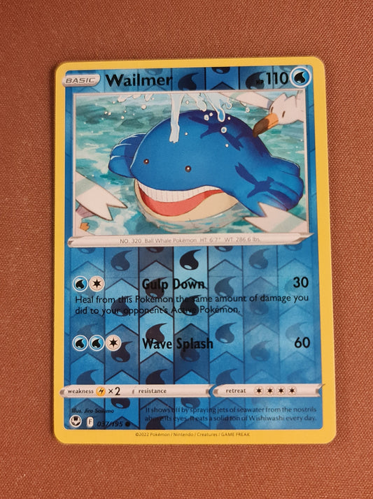 Pokemon Card Silver Tempest 037/195 37/195 Wailmer Reverse Holo Common *MINT*