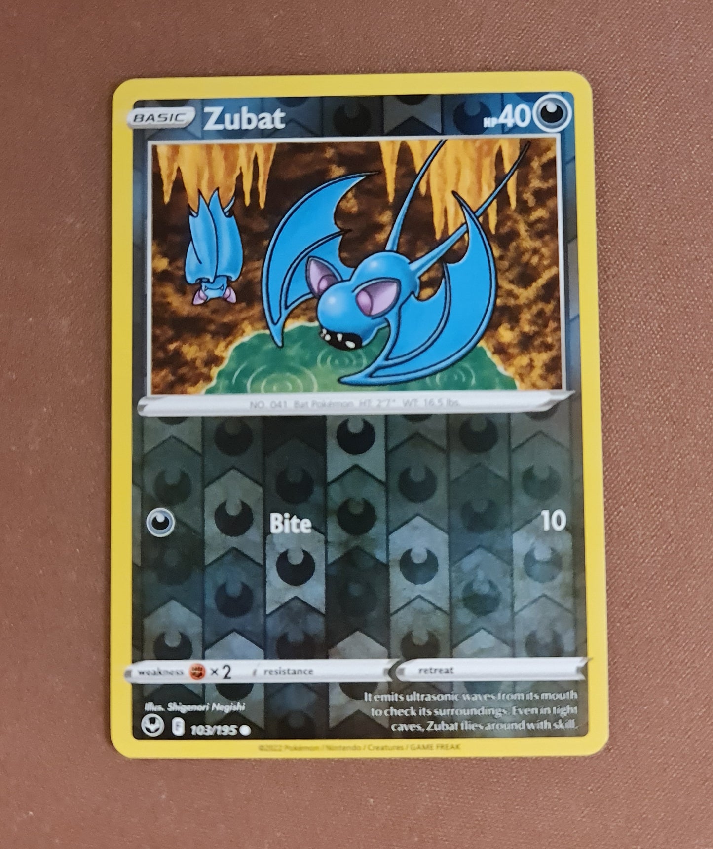 Pokemon Card Silver Tempest 103/195 Zubat Reverse Holo Common *MINT*