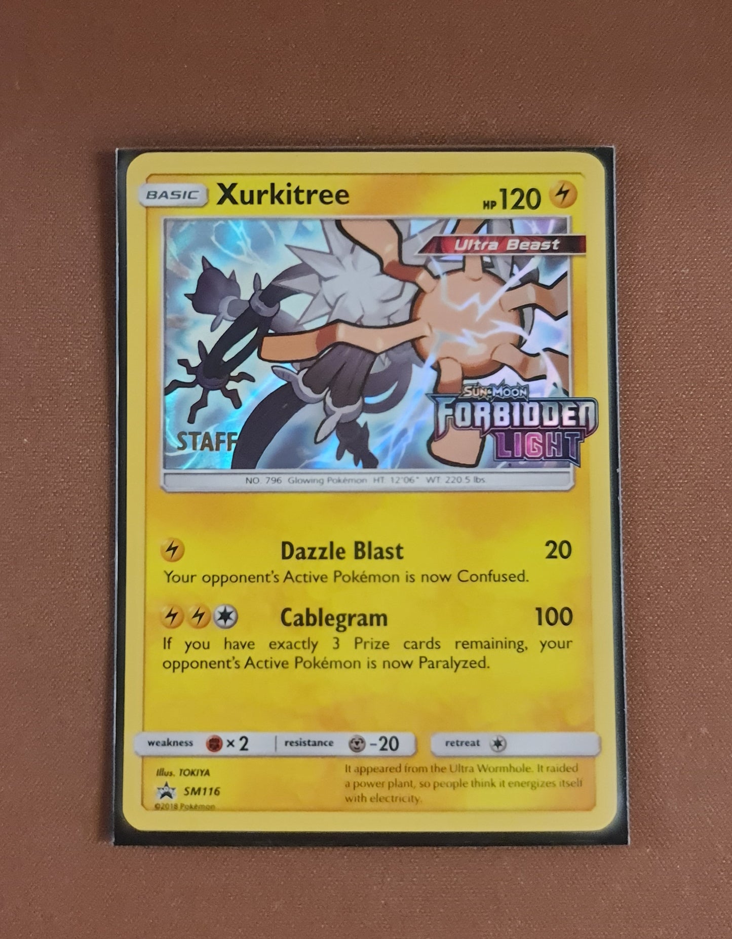 <transcy>بطاقة بوكيمون SM Black Star Promos SM116 Xurkitree Staff Prerelease promo</transcy>