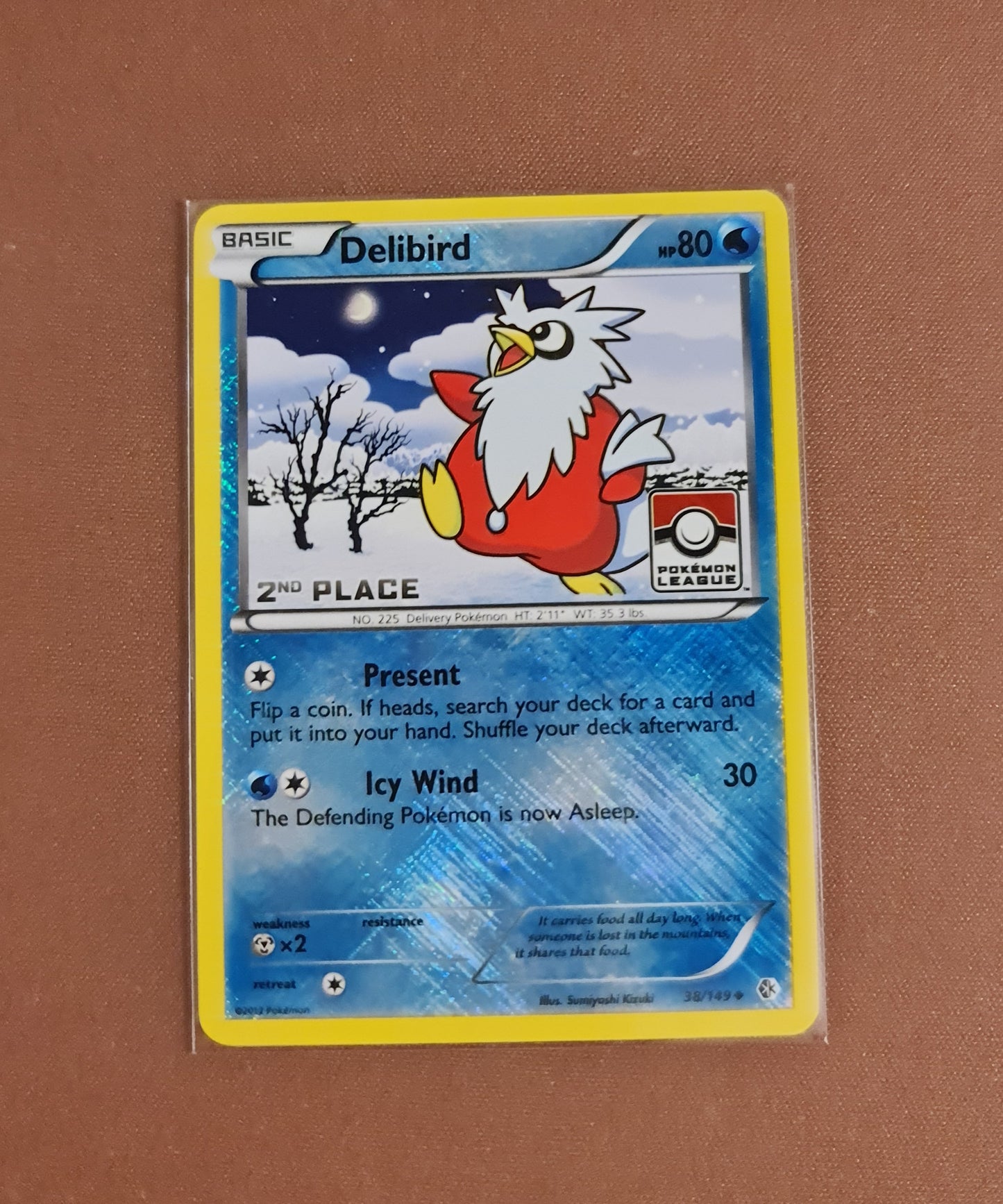 (S) Pokemon Card Boundaries Crossed 38/149 038/149 Delibird Staff 2nd Place League Promo