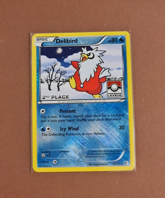Pokemon Card Boundaries Crossed 38/149 038/149 Delibird Staff 2nd Place League Promo