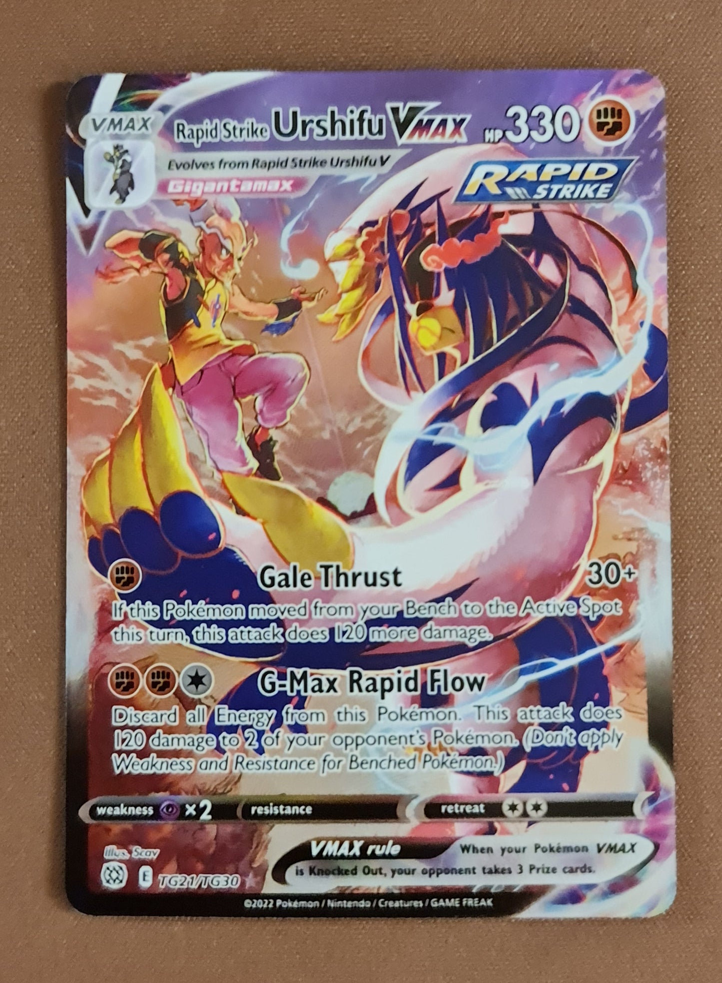 (S) Pokemon Card Brilliant Stars TG21/TG30 Rapid Strike Urshifu VMAX Ultra Rare *M*