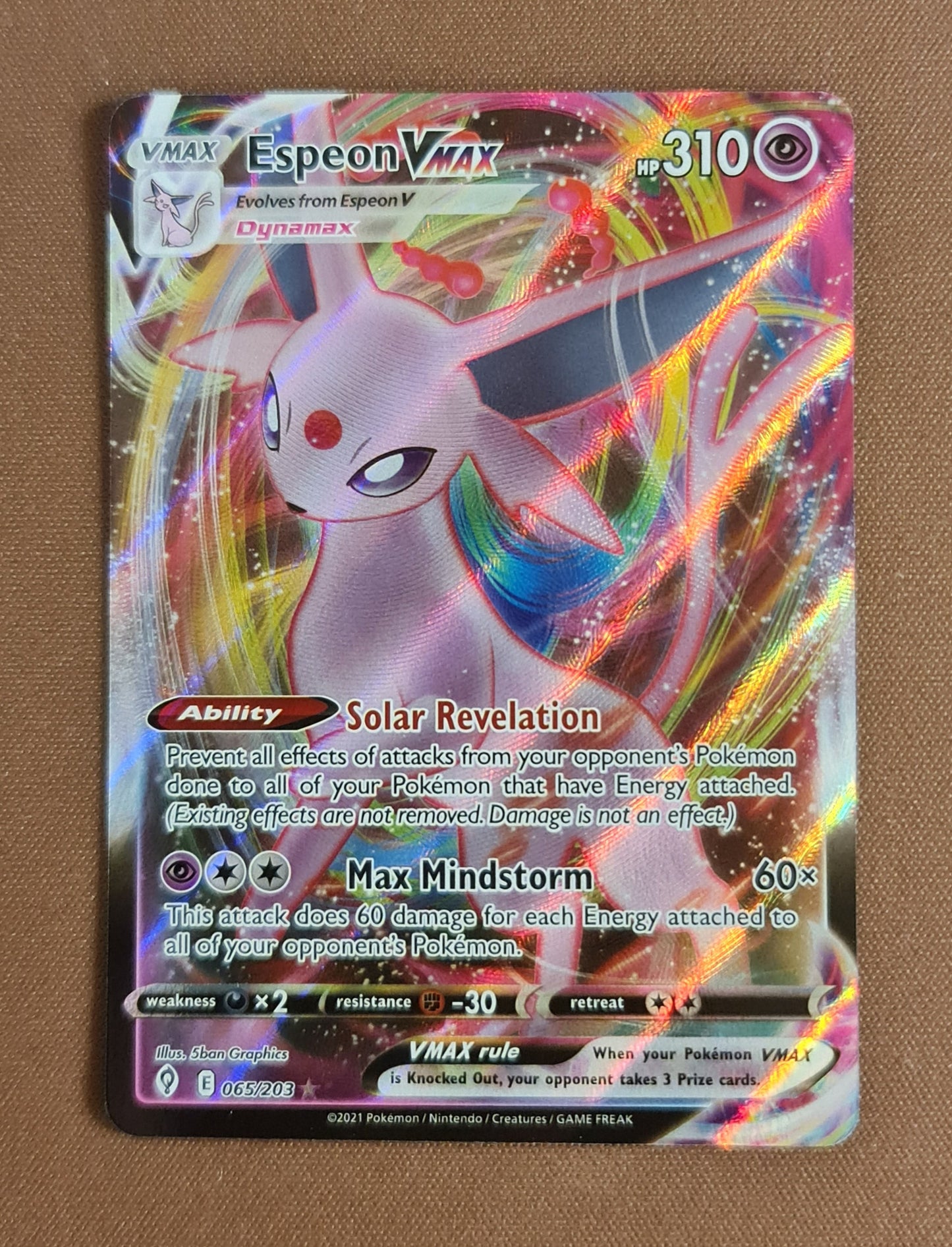 Pokemon Card Evolving Skies 65/203 065/203 Espeon VMAX Ultra Rare *M*