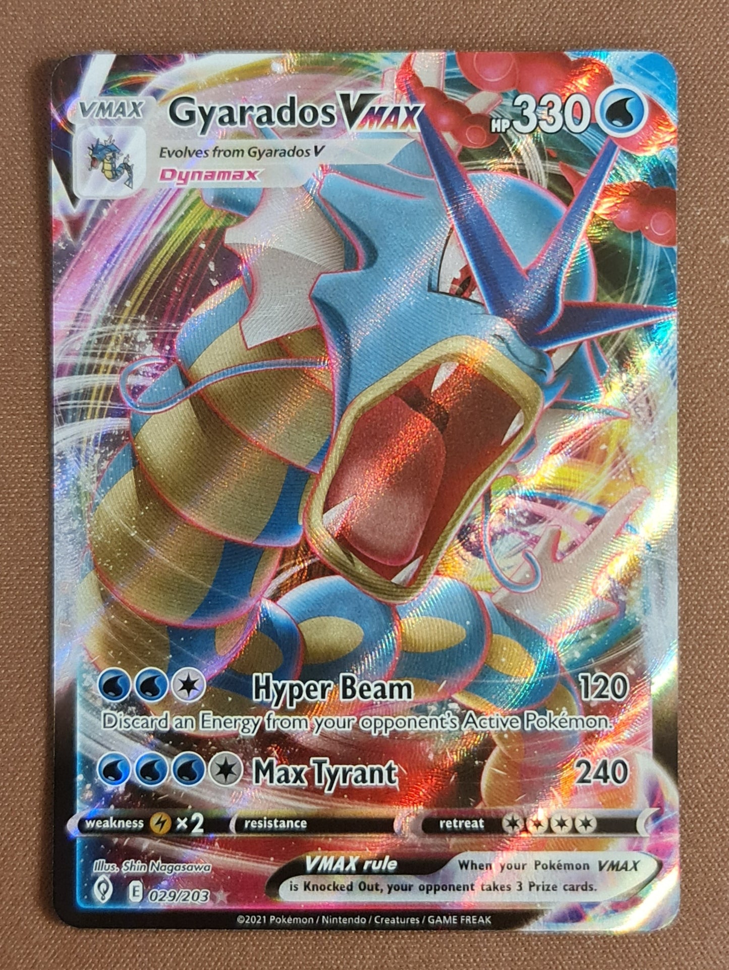 gyarados vmax pokemon card Pokemon Card Evolving Skies 29/203 029/203 Gyarados VMAX Ultra Rare *M – Brokenvase Games