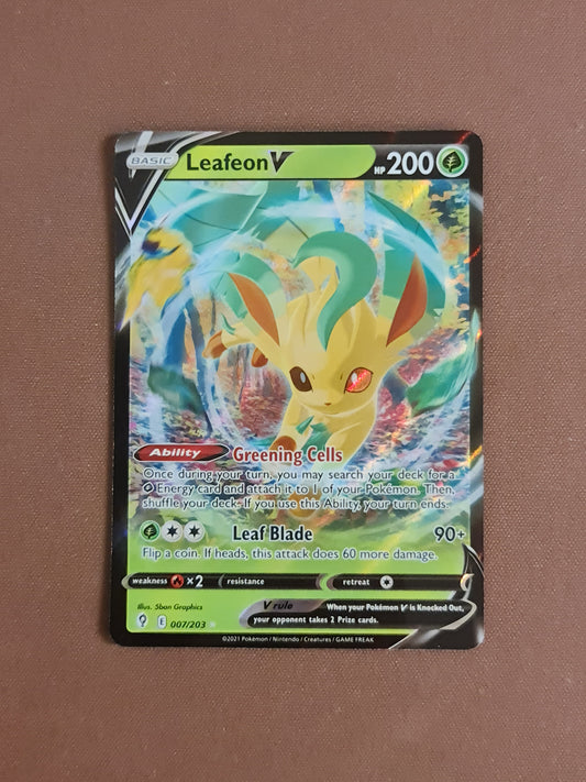 Pokemon Card Evolving Skies 7/203 007/203 Leafeon V Ultra Rare *M*