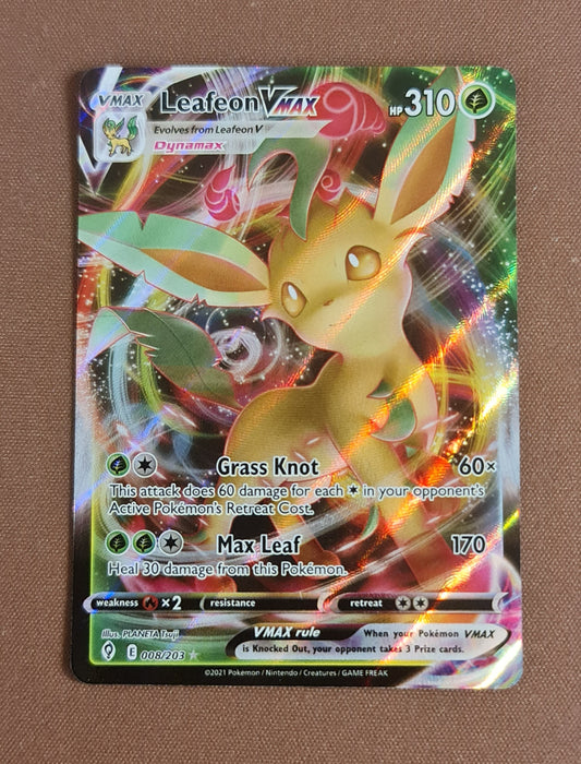 Pokemon Card Evolving Skies 8/203 008/203 Leafeon VMAX Ultra Rare *M*