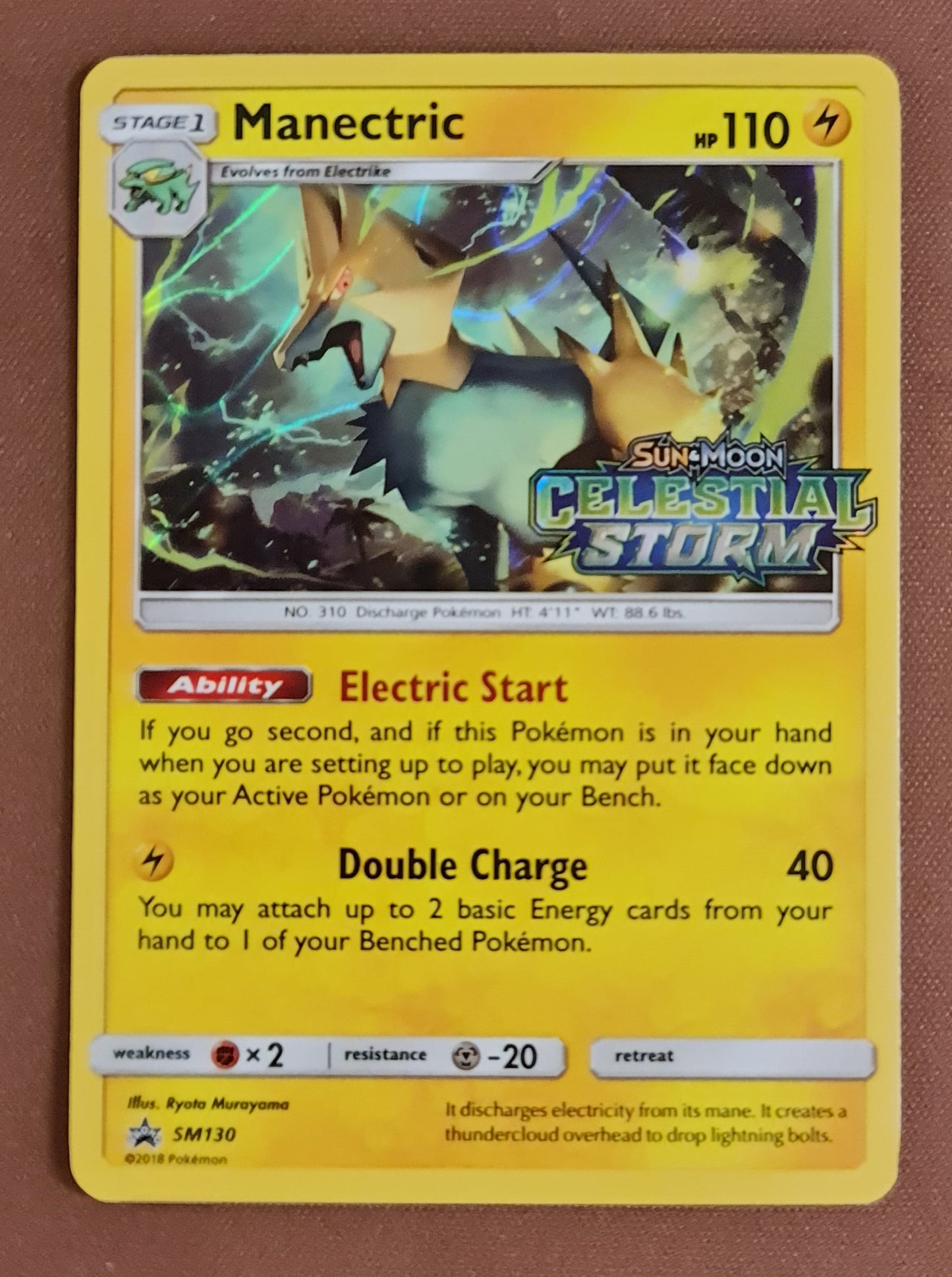 Pokemon Card SM Black Star Promos SM130 Manectric Prerelease promo