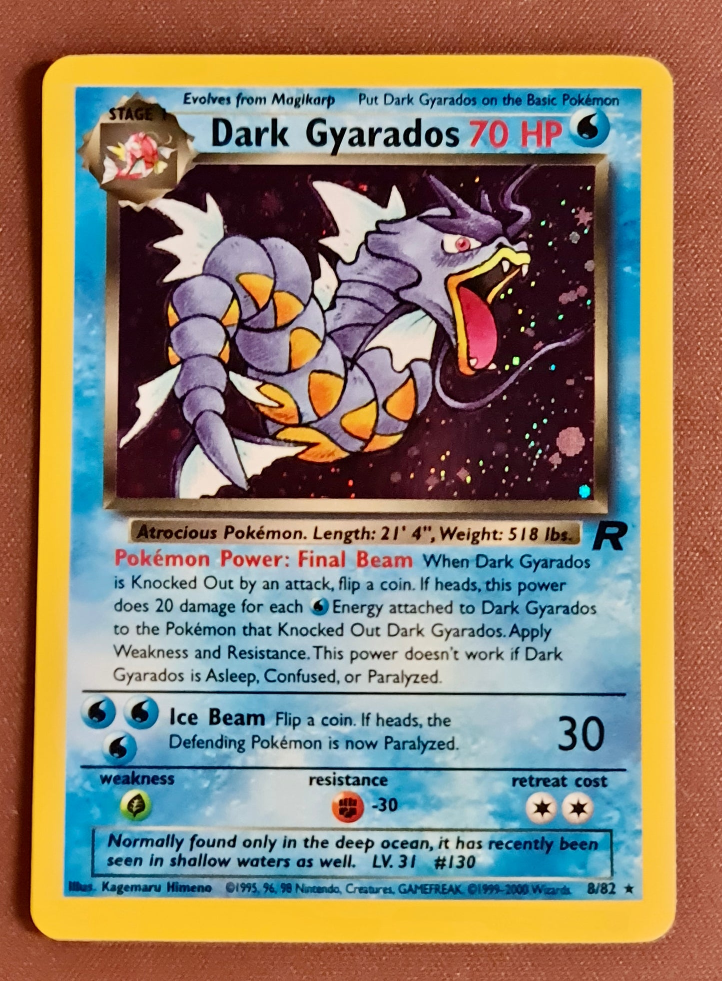 Pokemon Card Team Rocket 8/82 008/082 Dark Gyarados Holo Rare