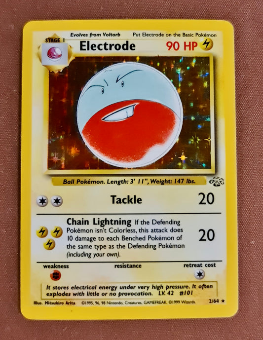 (S) Pokemon Card Jungle Set Unlimited 2/64 Electrode Holo Rare NEAR MINT