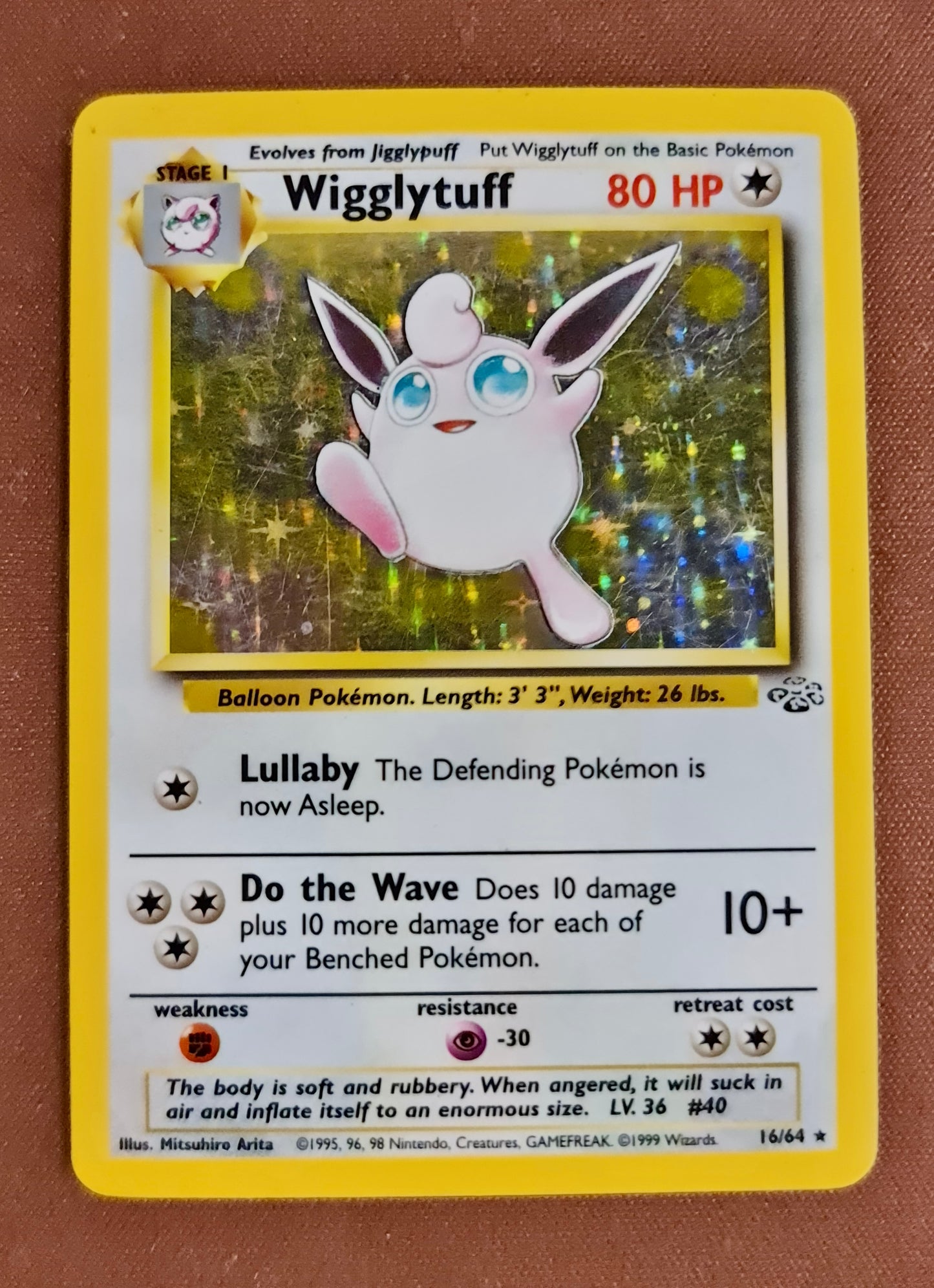 (S) Pokemon Card Jungle Set Unlimited 16/64 Wigglytuff Holo Rare LIGHTLY PLAYED