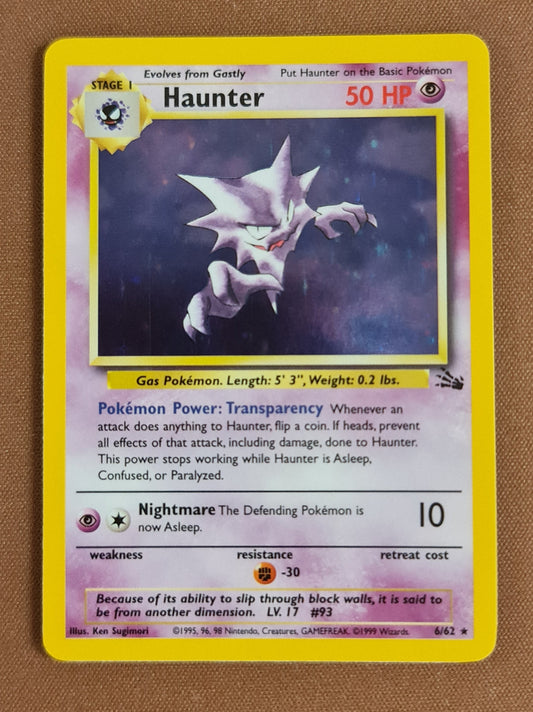 (S) Pokemon Card Fossil Set Unlimited 6/62 Haunter Holo Rare NEAR MINT