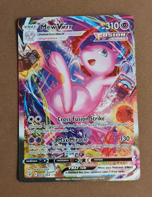 (S) Pokemon Card Fusion Strike 269/264 Mew VMAX Secret Rare