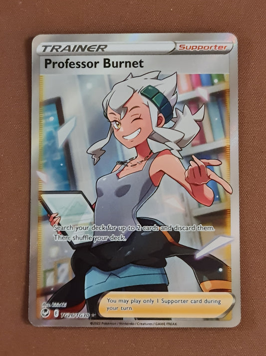 (S) Pokemon Card Silver Tempest Trainer Gallery TG26/TG30 Professor Burnet Supporter Full Art *MINT*